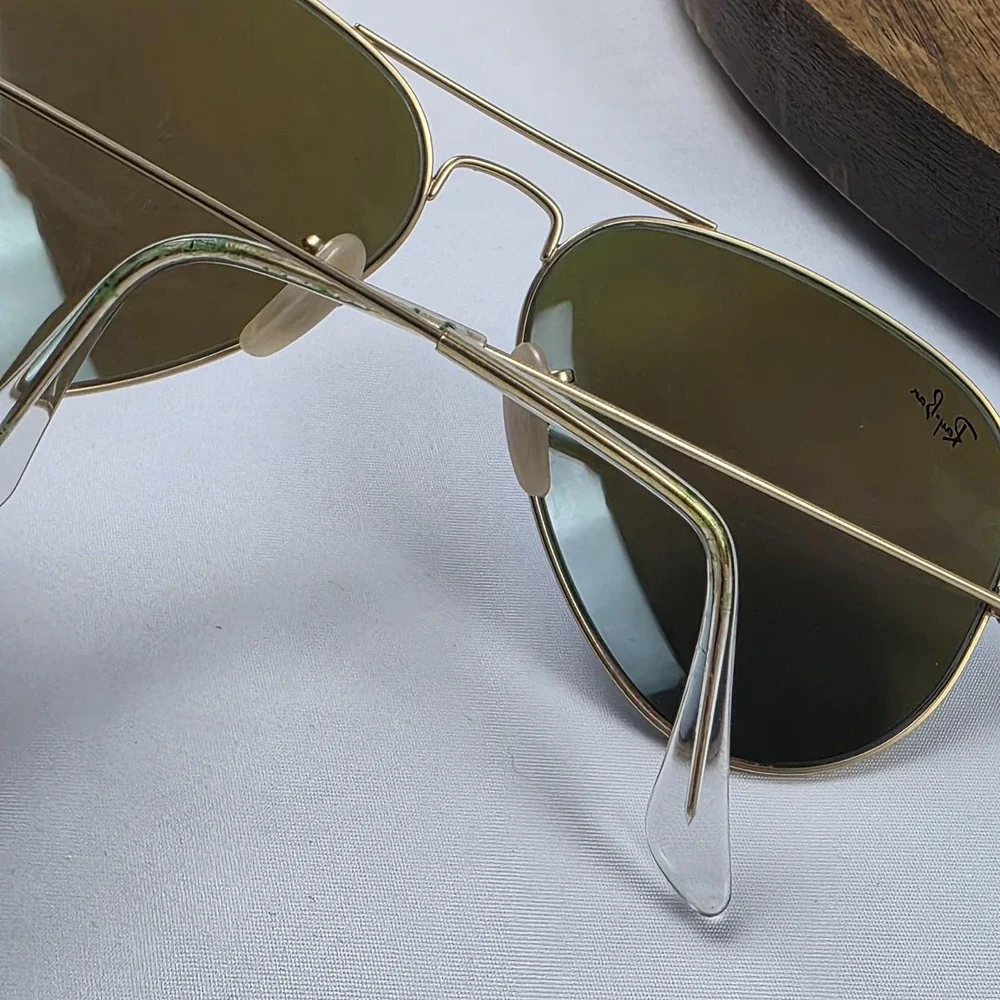 Ray-Ban RB3025 Sunglasses Mens 58-14 Gold Blue Mirrored Aviator Metal Italy